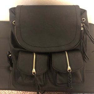 Sole society black zipper backpack